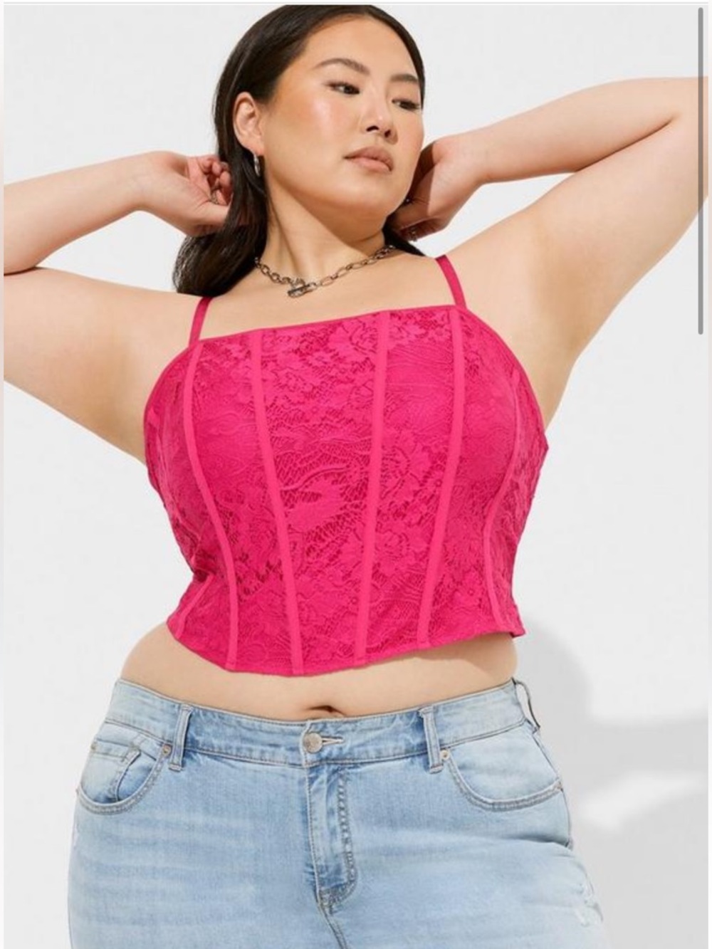 Torrid lace corset crop top